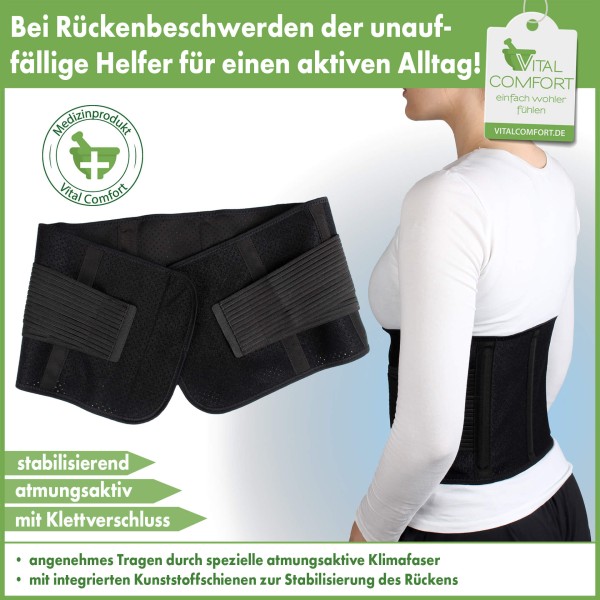 Vital Comfort Flexitek Aktiv Rückenbandage mit Klettverschluss Universalgröße