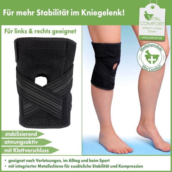 Vital Comfort Flexitek Aktiv Kniebandage mit Klettverschluss Universalgröße