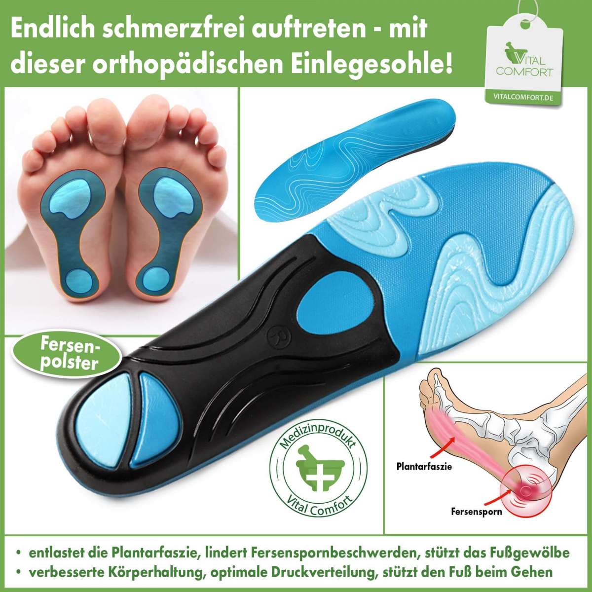 Linkidea Einlegesohlen Für Fußgewölbe – Stoßdämpfend, Für Plantarfasziitis, Passend Für Viele Laufschuhe, Größe 36,5/36