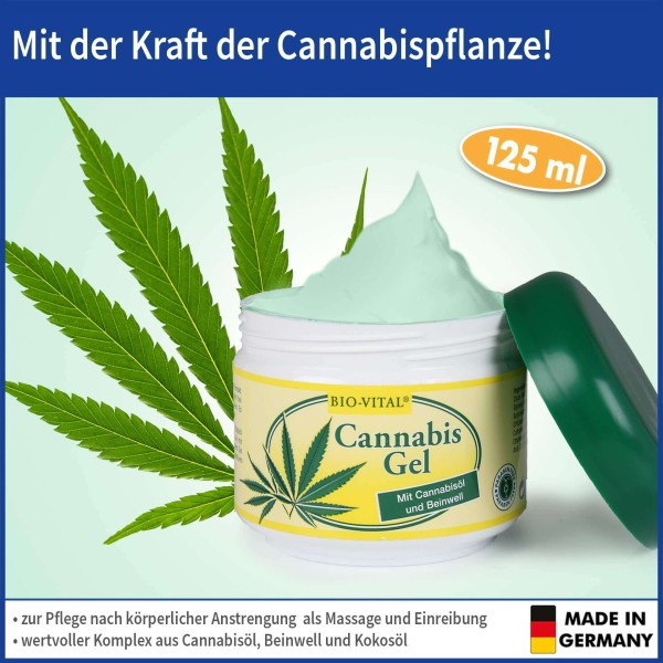 Bio-Vital Cannabis Gel mit Cannabisöl und Beinwell, 125 ml