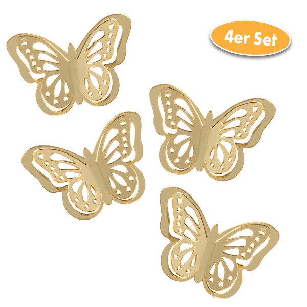 Deko-Schmetterlinge, goldfarben 4er Set