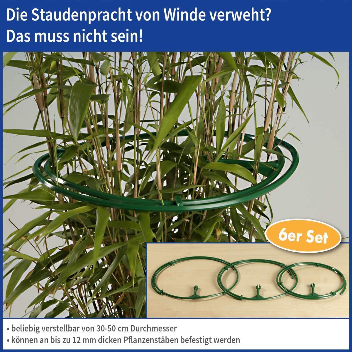 Pflanzenhalter Staudenringe bis 50cm grün